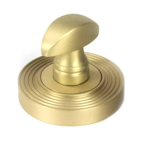 Satin Brass Round Thumbturn Set (Beehive) 2