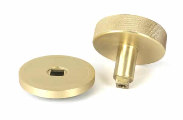 Satin Brass Brompton Centre Door Knob (Plain) 2