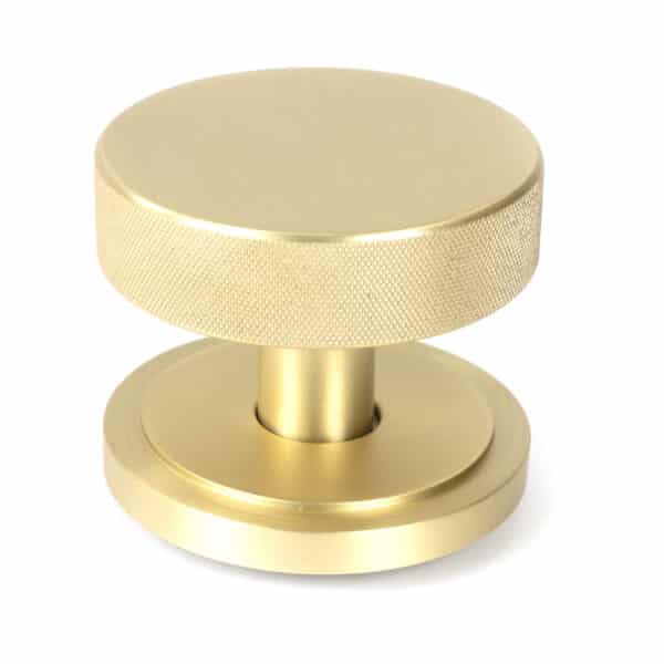 Satin Brass Brompton Centre Door Knob (Art Deco) 1