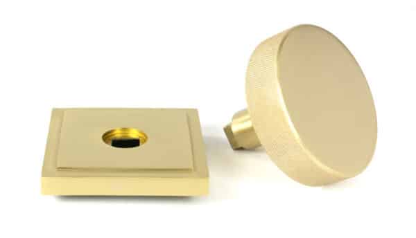 Satin Brass Brompton Centre Door Knob (Square) 2