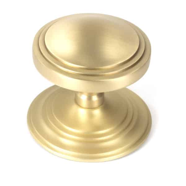 Satin Brass Art Deco Centre Door Knob 1