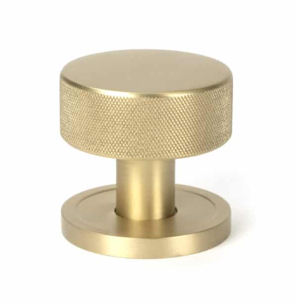 Satin Brass Brompton Mortice/Rim Knob Set (Plain) 2