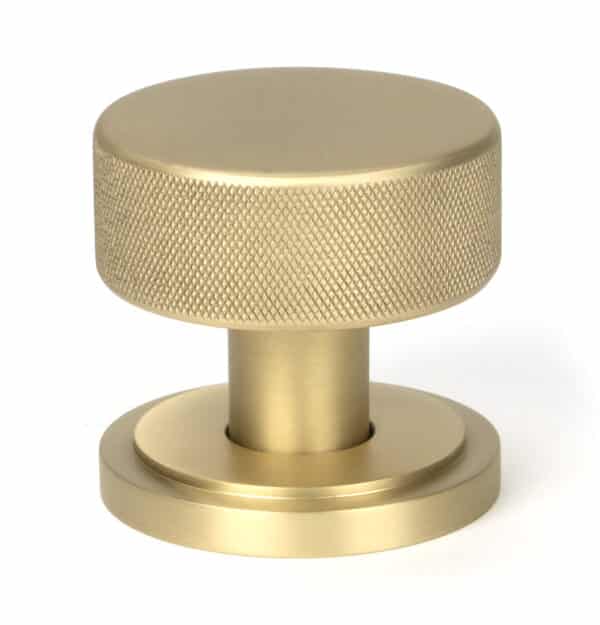 Satin Brass Brompton Mortice/Rim Knob Set (Art Deco) 2