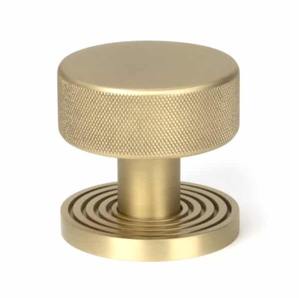 Satin Brass Brompton Mortice/Rim Knob Set (Beehive) 2