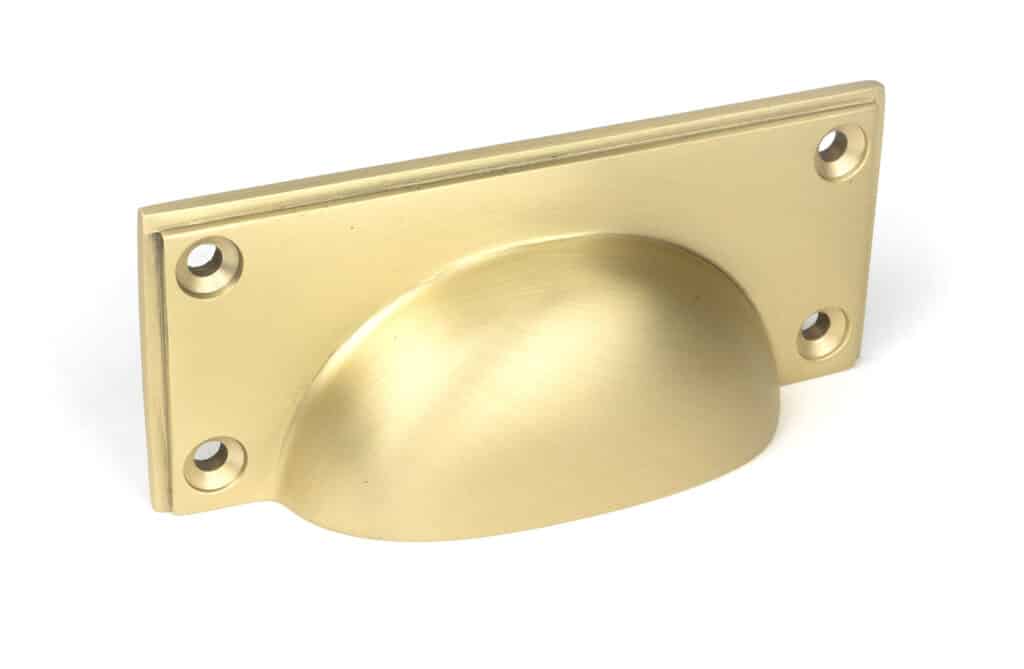 Satin Brass Art Deco Drawer Pull 1