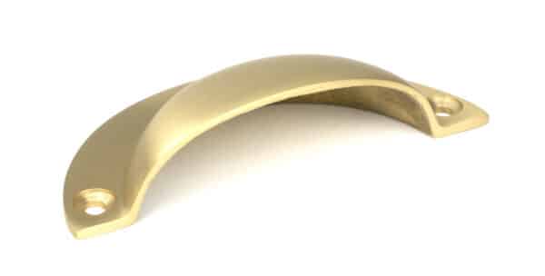 Satin Brass 4" Plain Drawer Pull 2