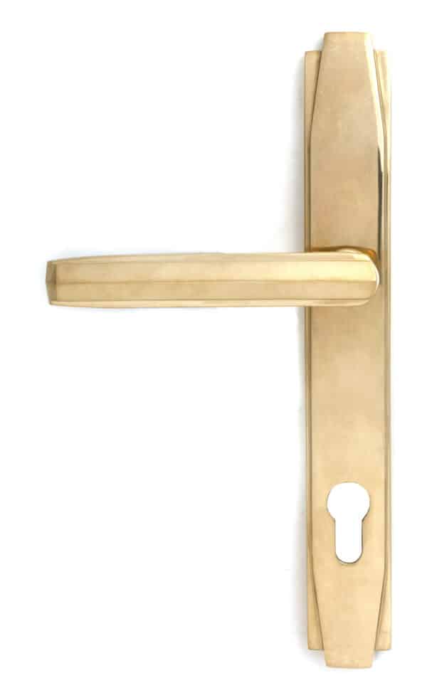 Polished Brass Art Deco Slimline Lever Espag. Lock Set 2