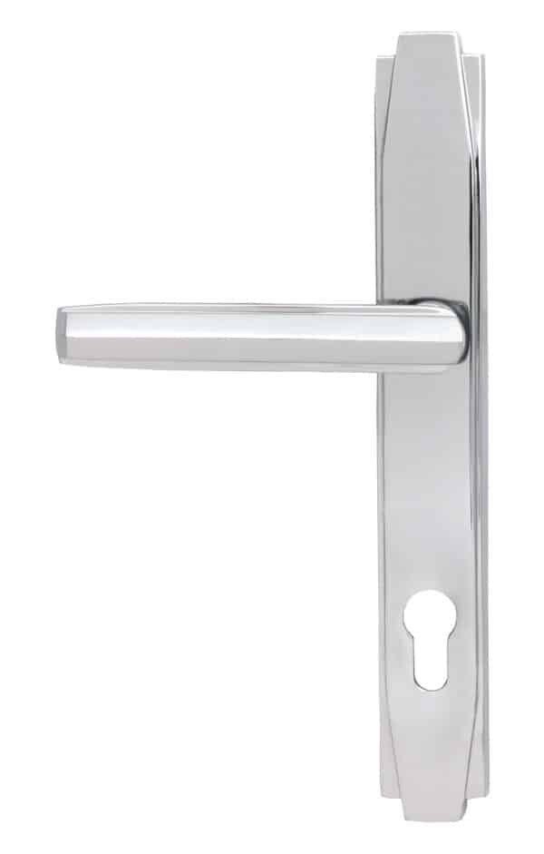 Polished Chrome Art Deco Slimline Lever Espag. Lock Set 2