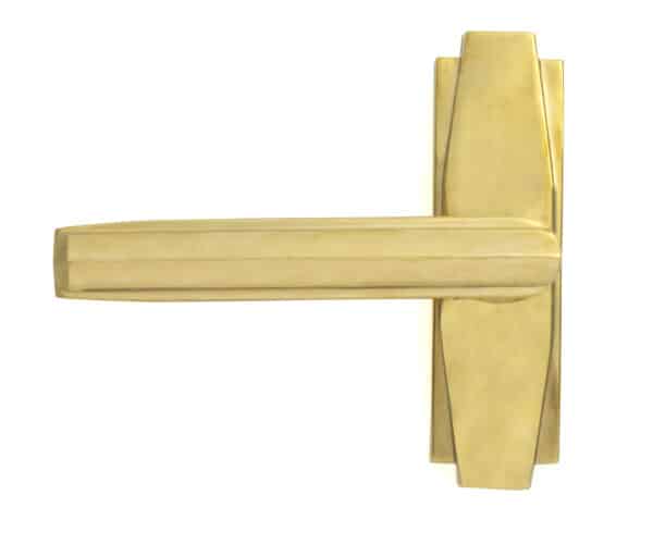 Polished Brass Art Deco Lever on Rose Set 2