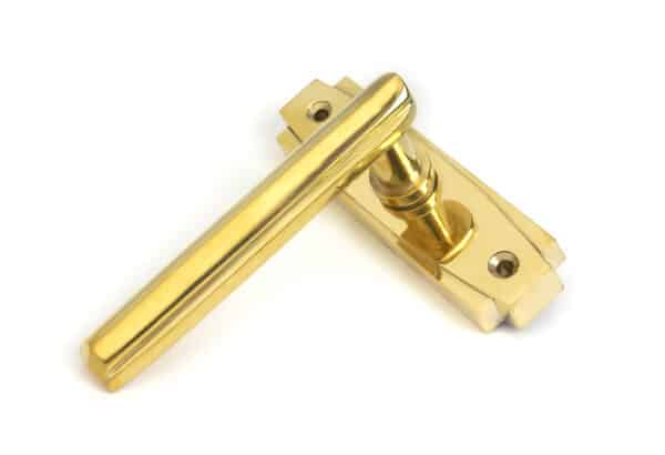 Polished Brass Art Deco Lever on Rose Set 1