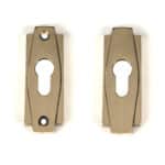 Aged Brass Art Deco Euro Escutcheon (Set) 2