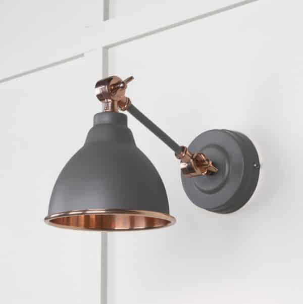 Smooth Copper Brindley Wall Light in Bluff 2