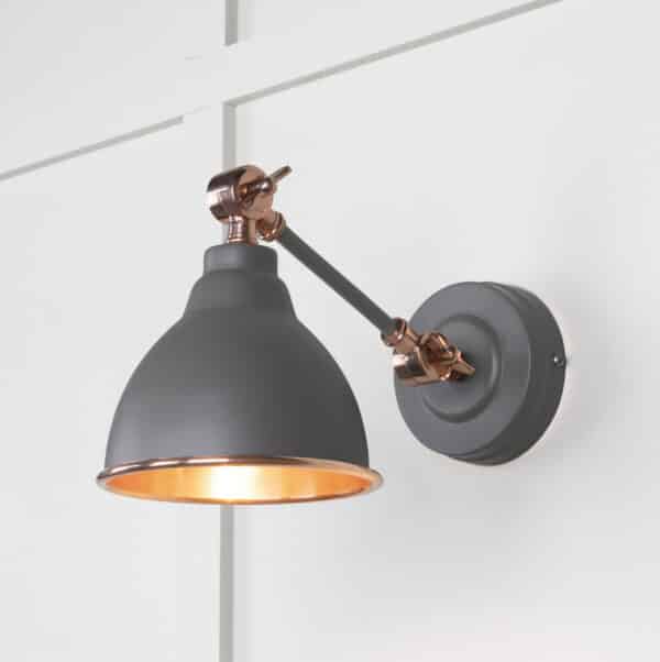 Smooth Copper Brindley Wall Light in Bluff 1