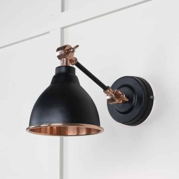 Smooth Copper Brindley Wall Light in Elan Black 2