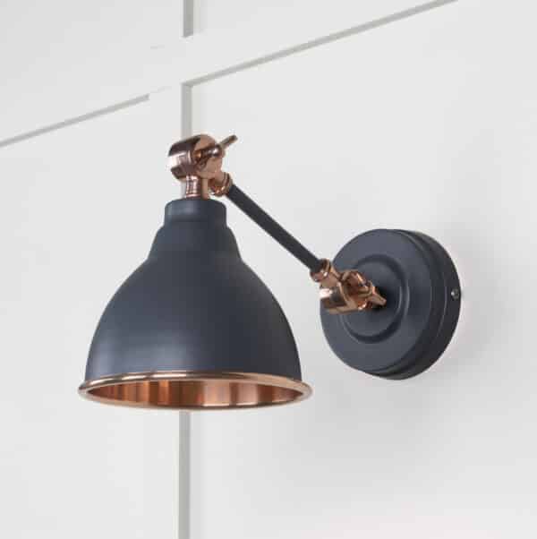 Smooth Copper Brindley Wall Light in Slate 2