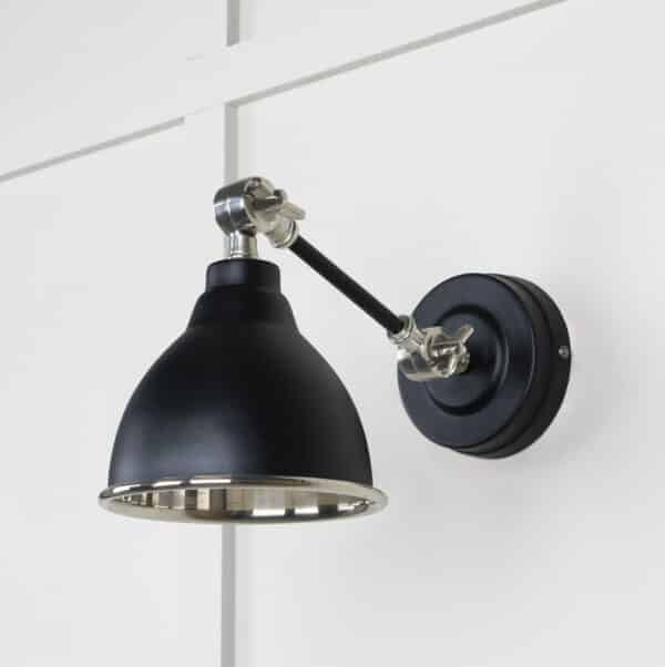 Smooth Nickel Brindley Wall Light in Elan Black 2