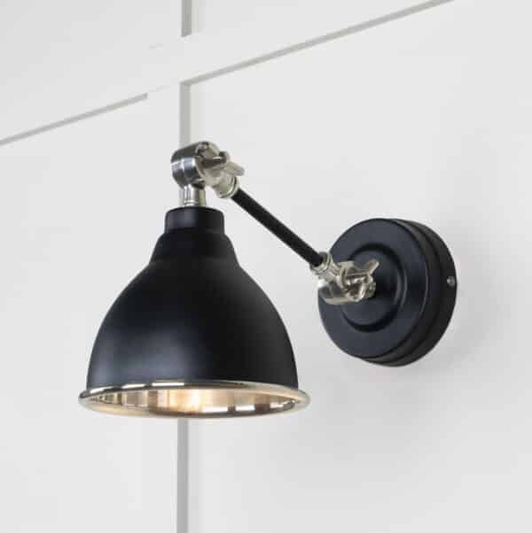 Smooth Nickel Brindley Wall Light in Elan Black 1