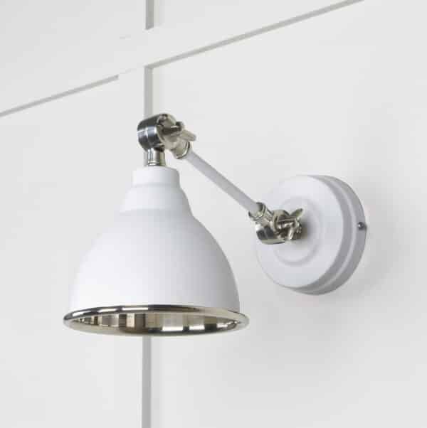 Smooth Nickel Brindley Wall Light in Flock 2