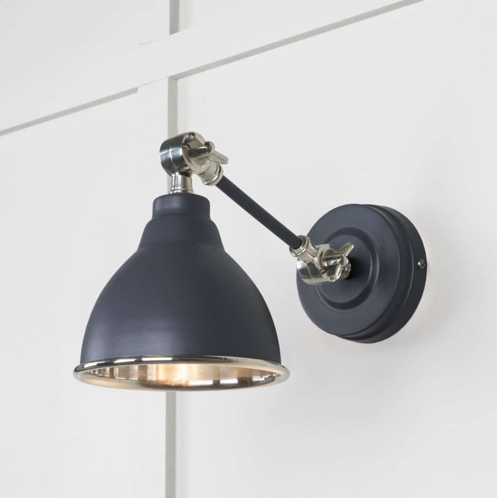 Smooth Nickel Brindley Wall Light in Slate 1