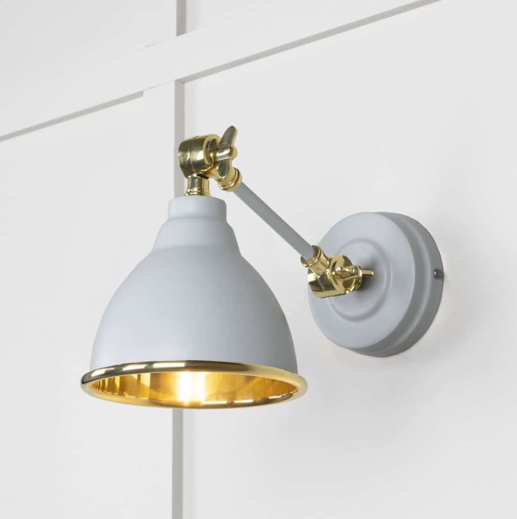 Smooth Brass Brindley Wall Light in Birch 1