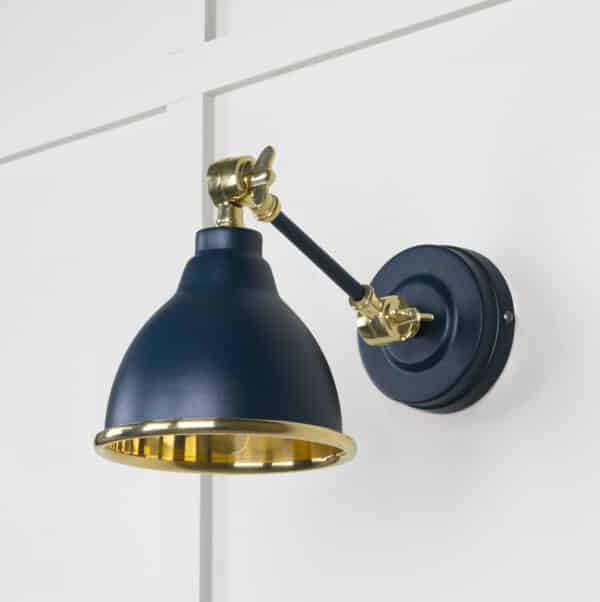 Smooth Brass Brindley Wall Light in Dusk 2