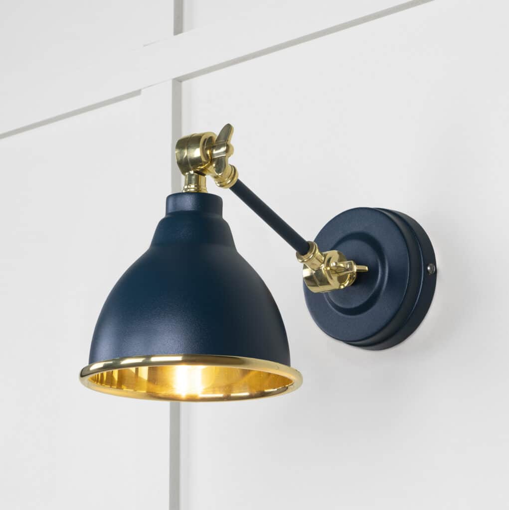 Smooth Brass Brindley Wall Light in Dusk 1