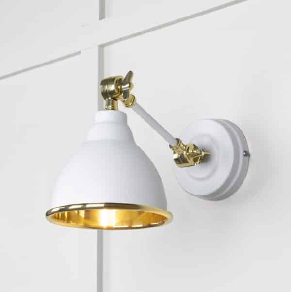 Smooth Brass Brindley Wall Light in Flock 1