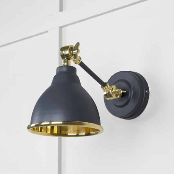 Smooth Brass Brindley Wall Light in Slate 2