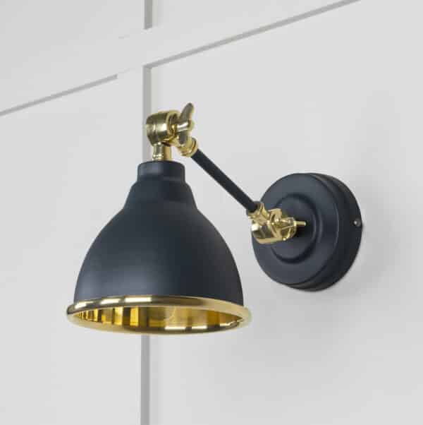 Smooth Brass Brindley Wall Light in Soot 2