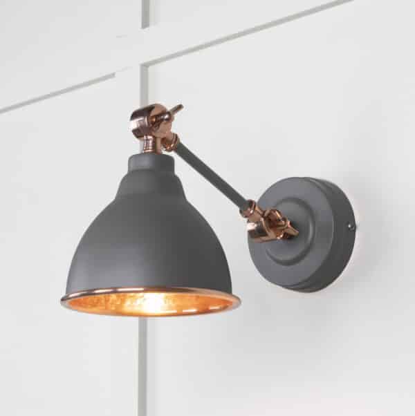 Hammered Copper Brindley Wall Light in Bluff 1