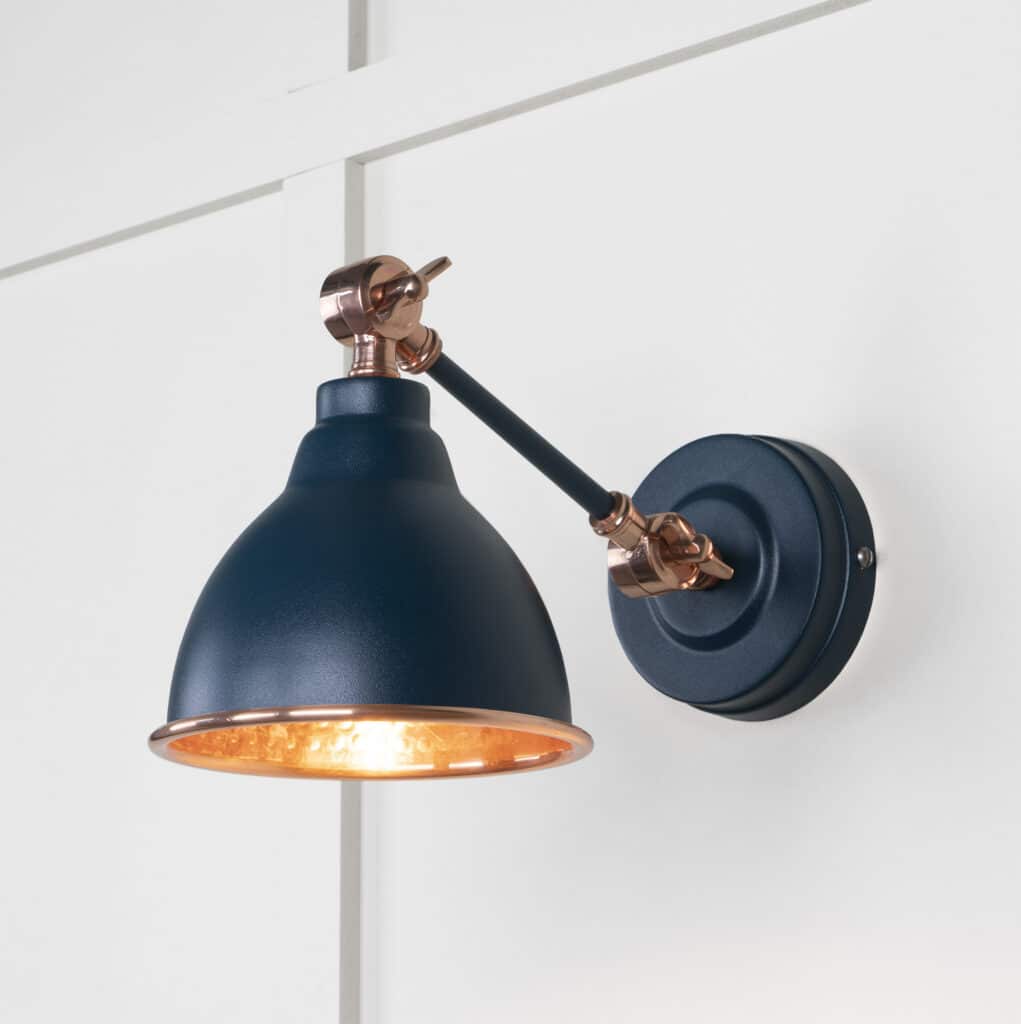 Hammered Copper Brindley Wall Light in Dusk 1