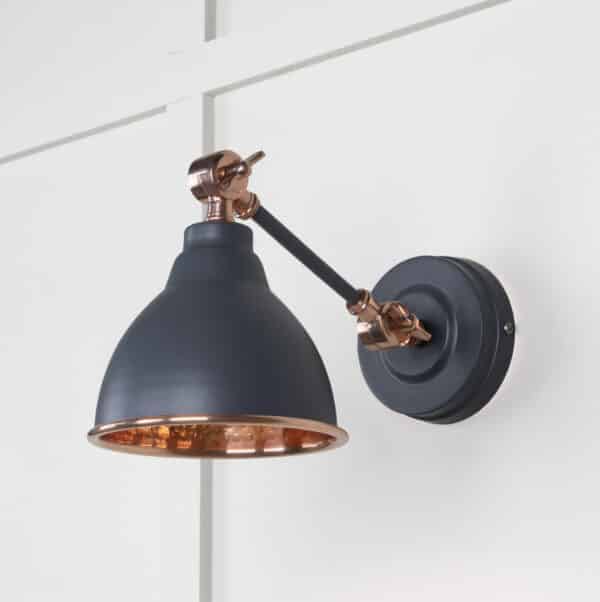 Hammered Copper Brindley Wall Light in Slate 2