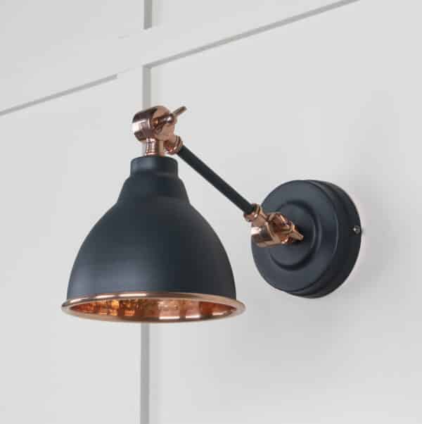 Hammered Copper Brindley Wall Light in Soot 2