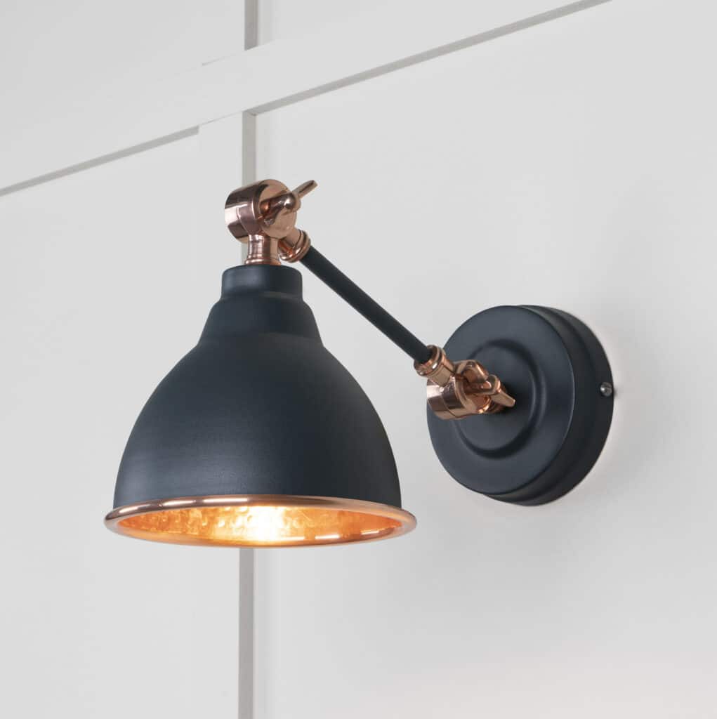 Hammered Copper Brindley Wall Light in Soot 1