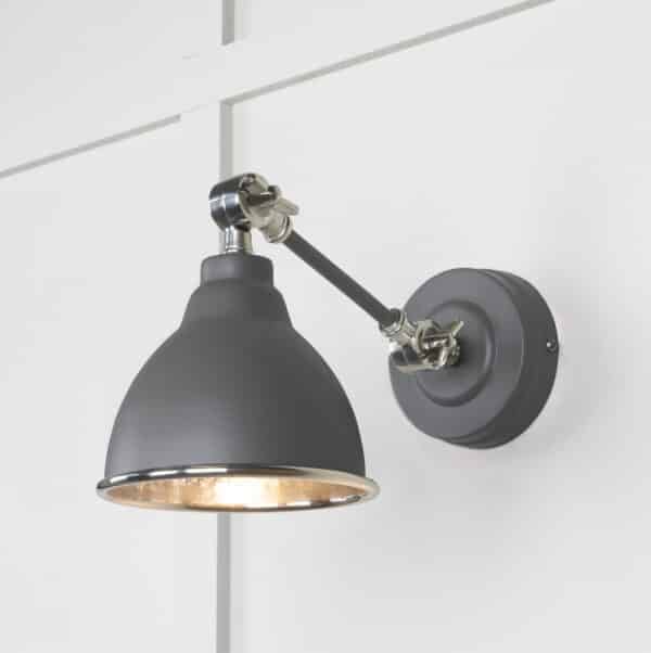 Hammered Nickel Brindley Wall Light in Bluff 1