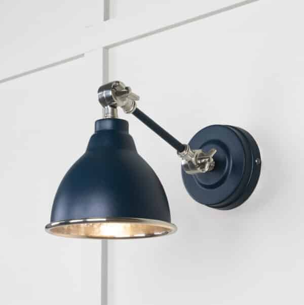 Hammered Nickel Brindley Wall Light in Dusk 1