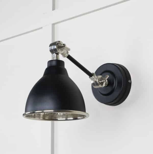 Hammered Nickel Brindley Wall Light in Elan Black 2