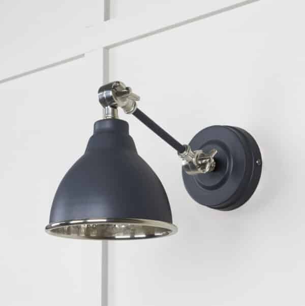 Hammered Nickel Brindley Wall Light in Slate 2