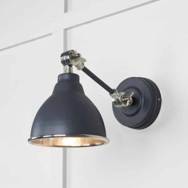 Hammered Nickel Brindley Wall Light in Slate 1