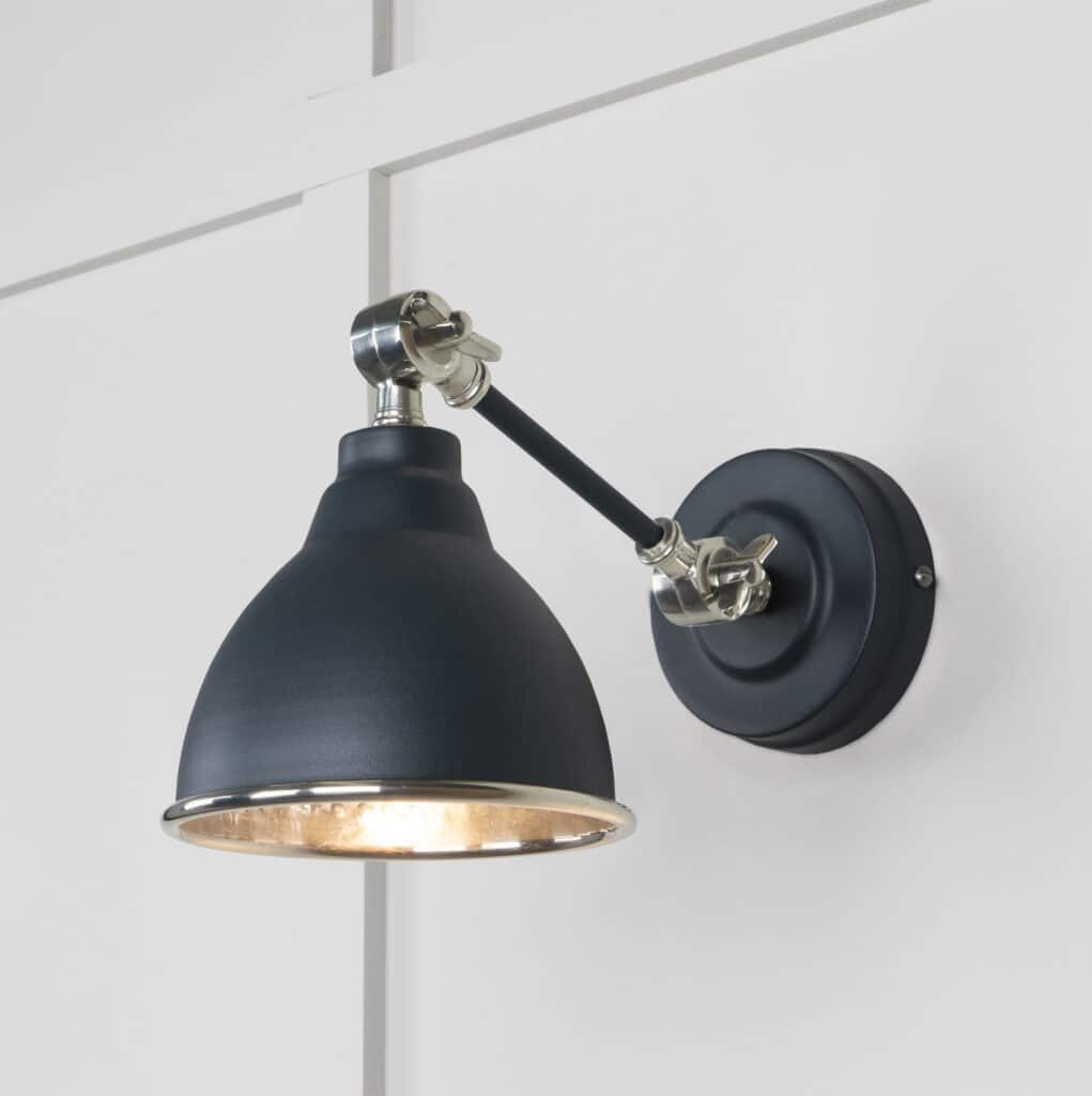 Hammered Nickel Brindley Wall Light in Soot 1