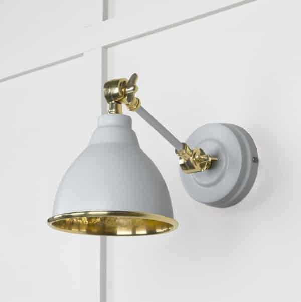 Hammered Brass Brindley Wall Light in Birch 2