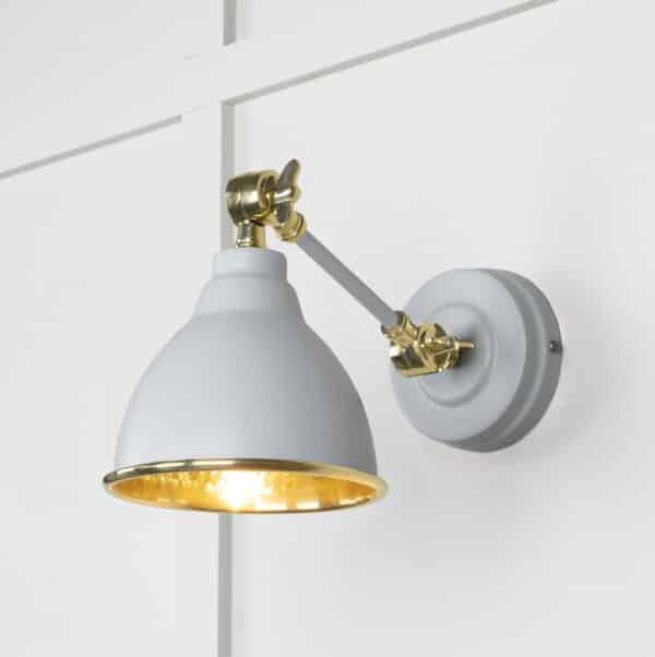 Hammered Brass Brindley Wall Light in Birch 1