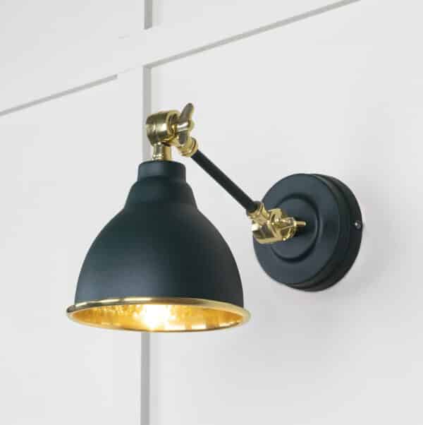 Hammered Brass Brindley Wall Light in Dingle 1