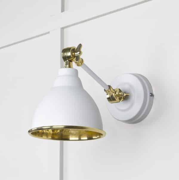 Hammered Brass Brindley Wall Light in Flock 2