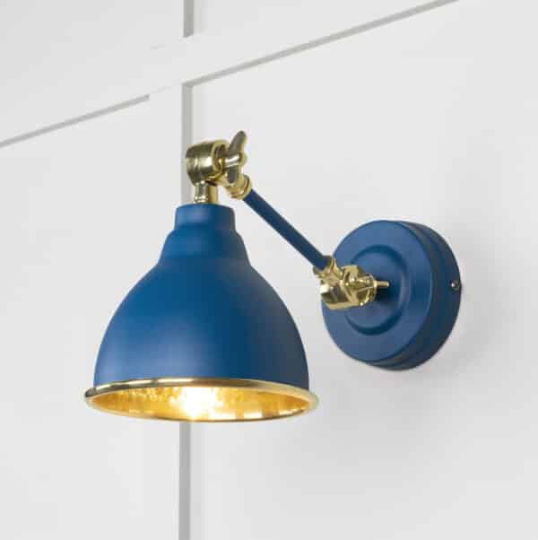 Hammered Brass Brindley Wall Light in Upstream 1