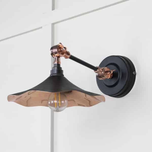 Smooth Copper Flora Wall Light in Elan Black 2