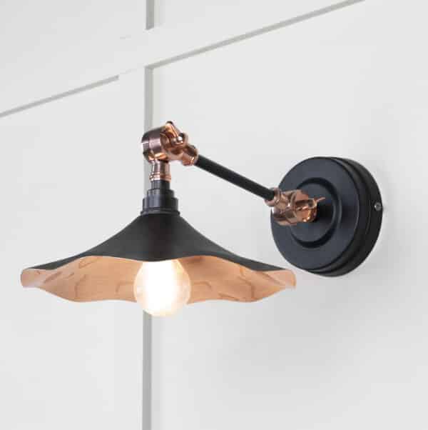 Smooth Copper Flora Wall Light in Elan Black 1