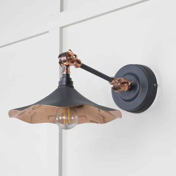 Smooth Copper Flora Wall Light in Slate 2