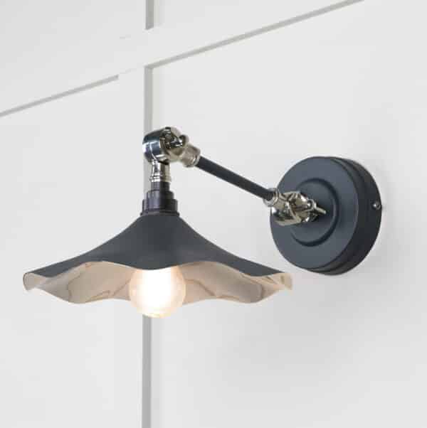 Smooth Nickel Flora Wall Light in Soot 1