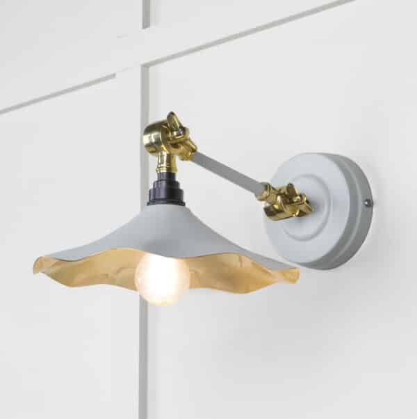 Smooth Brass Flora Wall Light in Birch 1